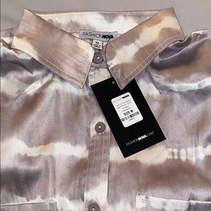 Tied to the money satin button down